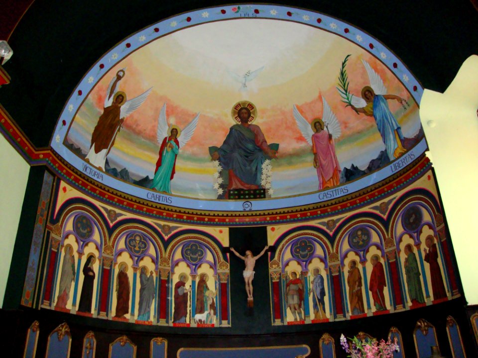 Osse-en-Aspe (Pyr-Atl, Fr) église, le choeur peint