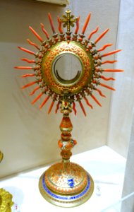 Ostensorium, Genoa, late 1800s AD, gilt silver, coral, glass - Vatican Museums - DSC00728