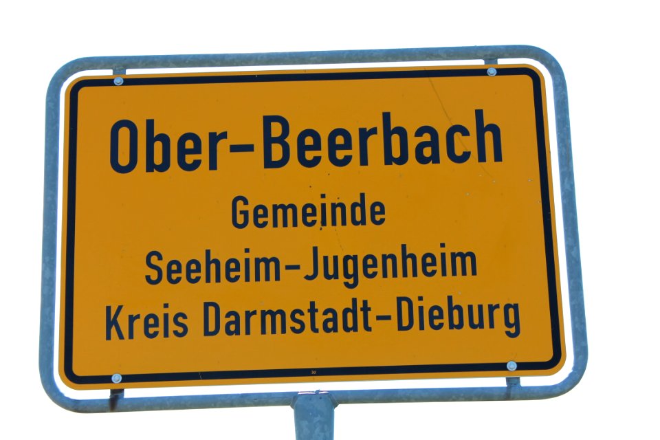 Ortsschild von Ober-Beerbach