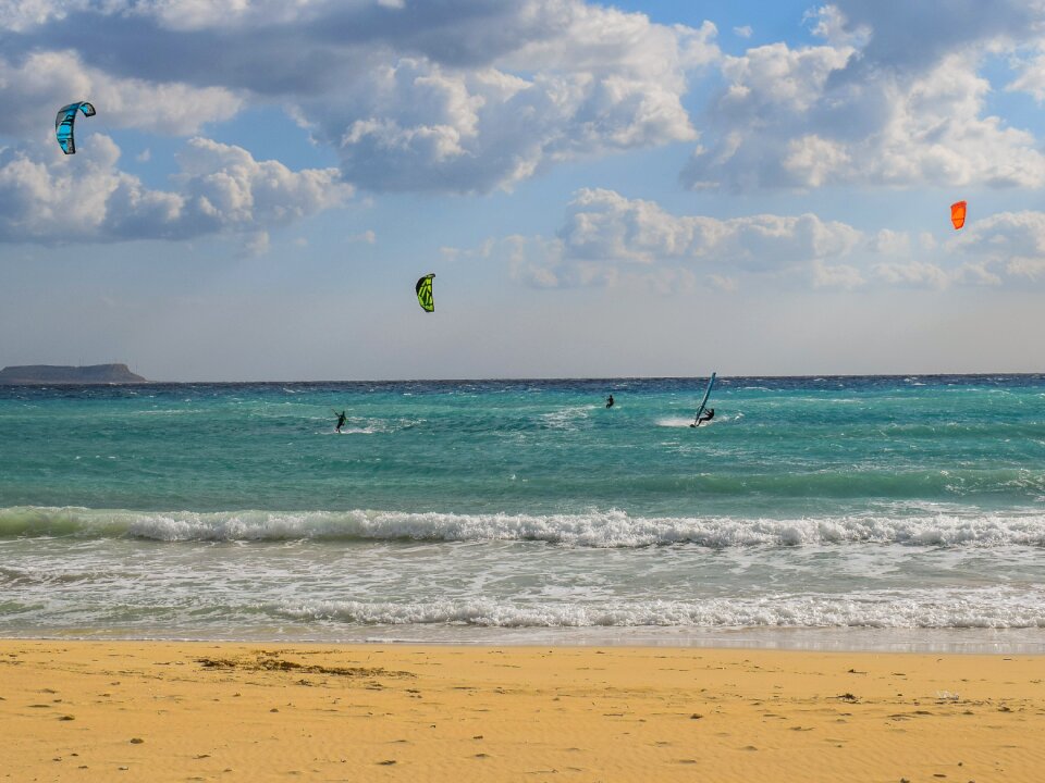 Winter tourism kite boarding