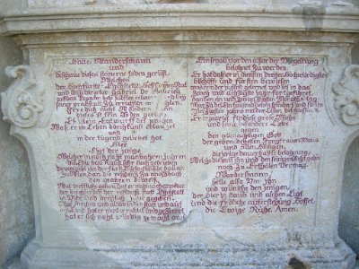 Ostenfriedhof Eichstätt -Grab Gabriel de Gabrieli, Inschrift (2018-08)