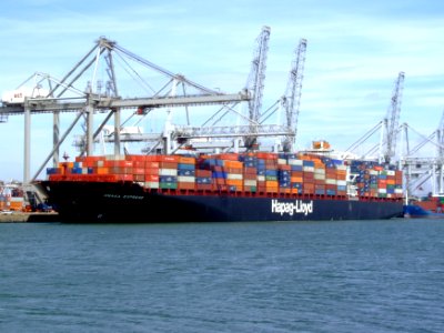 Osaka Express, at the Amazone harbour, Port of Rotterdam, Holland 14-Jul-2007