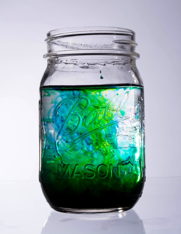 Water food coloring swirl