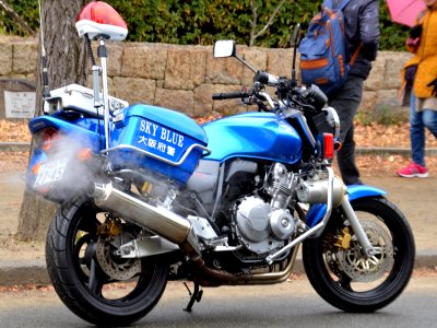 Osaka Prefectural Police Team Sky Blue Honda CB400 Super Four rear