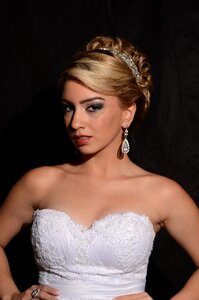 Young woman white dress