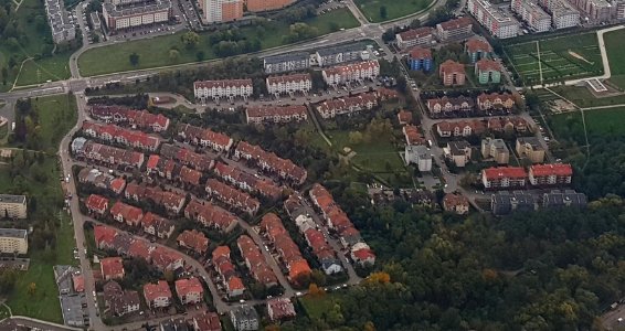 Osiedle Srebrnych Orłów w Krakowie z lotu ptaka