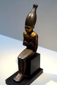 Osiris, Egypt, Third Intermediate Period, 22nd Dynasty, Reign of Sheshonq I, c. 945-924 BC, or Osorkon II, c. 874-850 BC, silver, bronze - Matsuoka Museum of Art - Tokyo, Japan - DSC06985