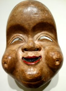 Oto (young girl) No mask, Edo Japan, 17th century, carved wood, gesso, pigment - Cincinnati Art Museum - DSC03152