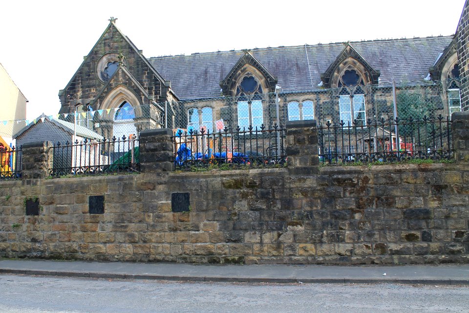 Otley Westgate First School Eastern Block (Original School) With Playground Wall To Front And Side