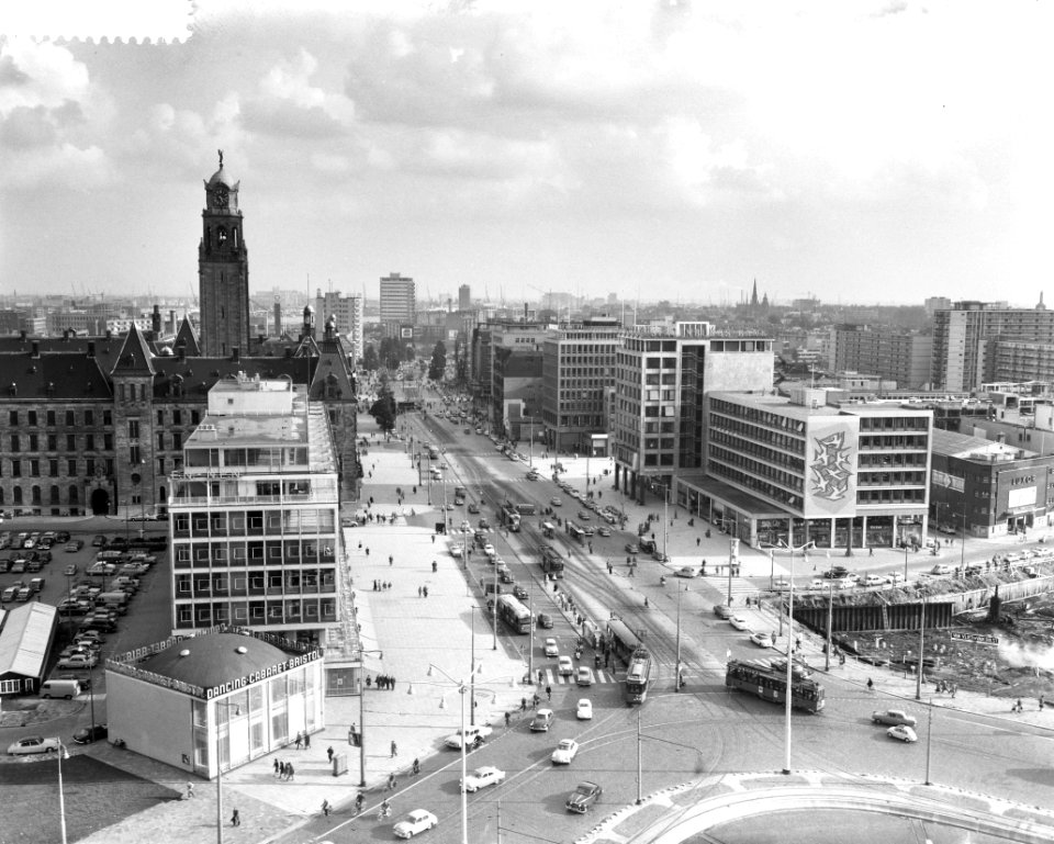 Opdracht Rotterdamsch Parool , Hofplein en omgeving vanaf Shellgebouw, Bestanddeelnr 911-5065