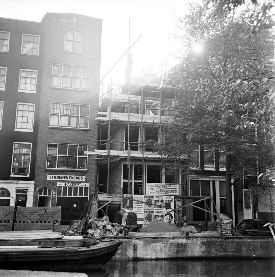 Opdracht Stichting Onderdak . Pand OZ Achterburgwal 91 in aanbouw, Bestanddeelnr 922-8808