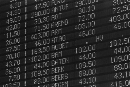 Opdracht Financieele Dagblad VNU en Audet op koersbord beurs, Bestanddeelnr 934-1598