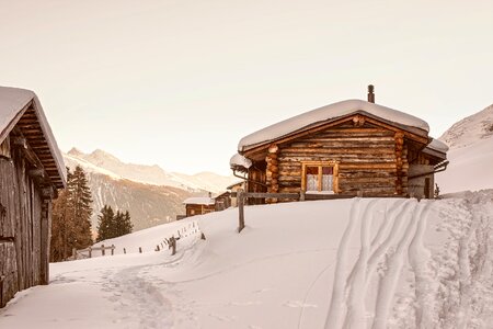 Mountains log cabin cottage photo