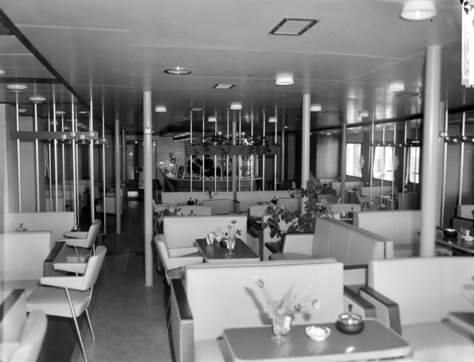 Opdracht Zaanlandse Scheepsbouw Mij de Marsdiep tijdens proefvaart, interieur Ma, Bestanddeelnr 916-1922