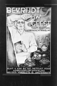 Opdracht OR-blad, affiche gemaakt bij instituut voor Sociale Geschiedenis, Bestanddeelnr 931-0714