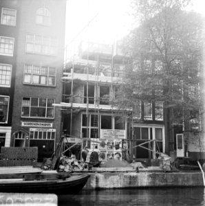 Opdracht Stichting Onderdak . Pand OZ Achterburgwal 91 in aanbouw, Bestanddeelnr 922-8809