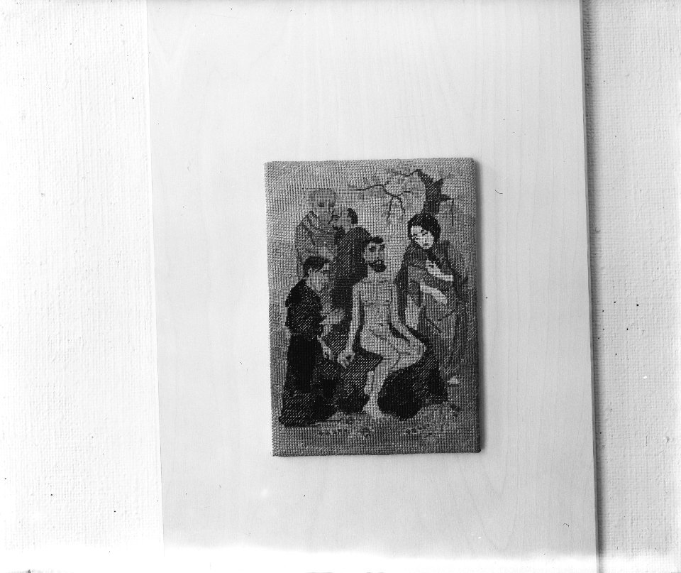 Opdracht Mejuffrouw Biegel . Geborduurd doek, Bestanddeelnr 902-7280