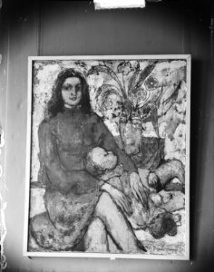 Opdracht Nieuwe Eeuw Schilderij Moeder met slapend kind kunsthandelaar Van Lie, Bestanddeelnr 903-2192