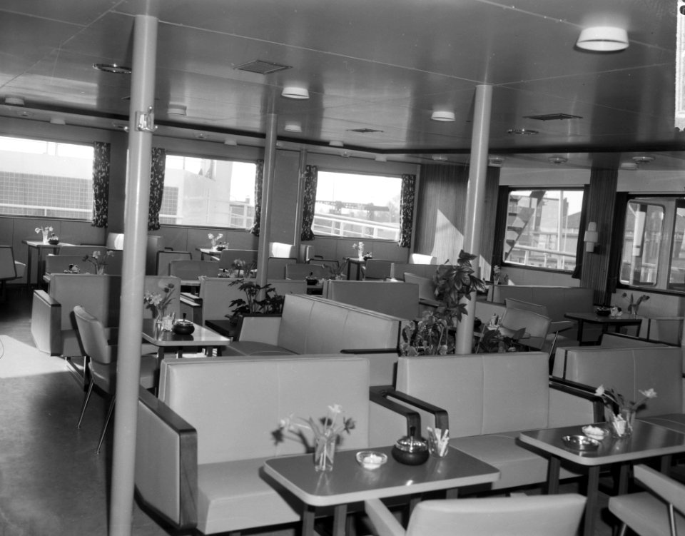 Opdracht Zaanlandse Scheepsbouw Mij de Marsdiep tijdens proefvaart, interieur Ma, Bestanddeelnr 916-1920