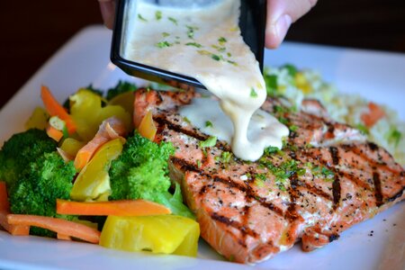 Dinner meal seafood