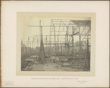 Opbouw tentoonstellingshal. Architect Evert Breman, Bestanddeelnr 90