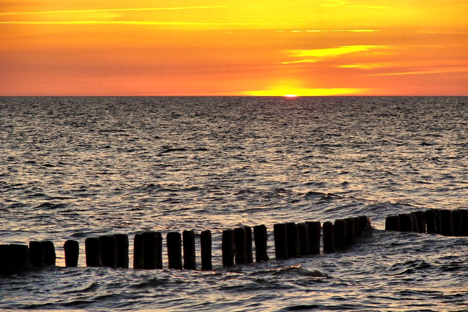 Wood water red sky