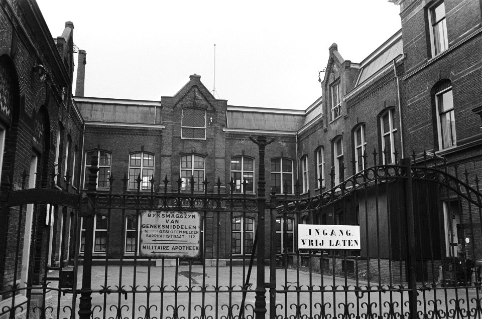 Opdracht NCBO exterieur Rijksmagazijn Geneesmiddelen, Sarphatistraat Amsterdam, Bestanddeelnr 929-5831