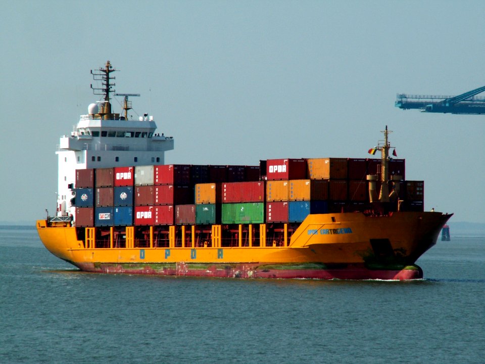OPDR Cartagena approaching locks at Port of Antwerp 30-Aug-2005