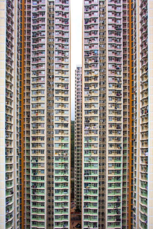 City exterior facade