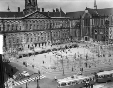 Opbouw Marktplein op Dam, Bestanddeelnr 903-9662