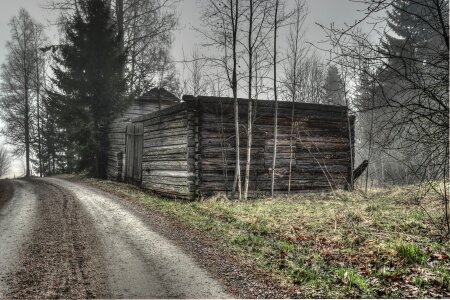 Rural landscape cottage photo