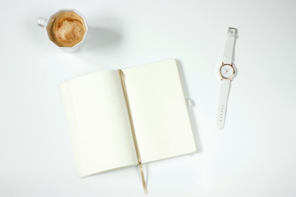 Notebook watch work desk