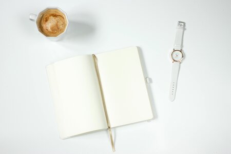Notebook watch work desk
