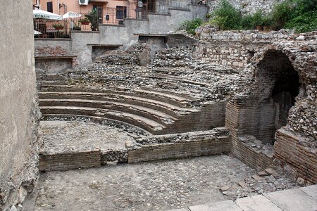 The ruins of the theater taormina italy