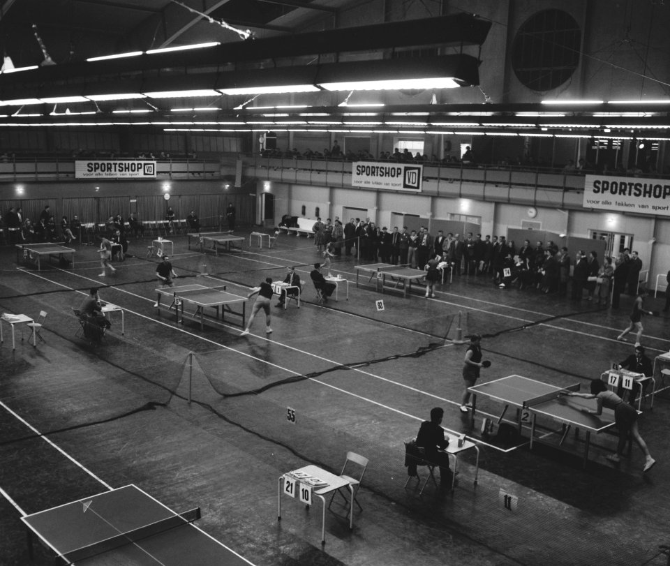 Open Nederlandse tafentenniskampioenschappen in de Philip jubileumhal voorstelle, Bestanddeelnr 910-1315
