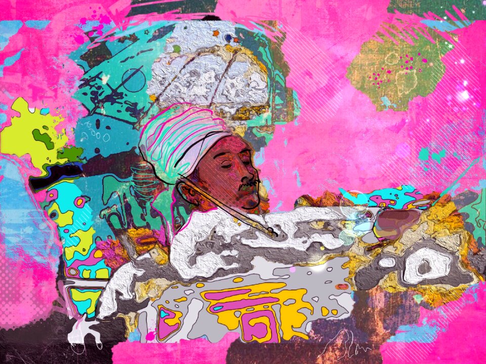 Travel painting collage