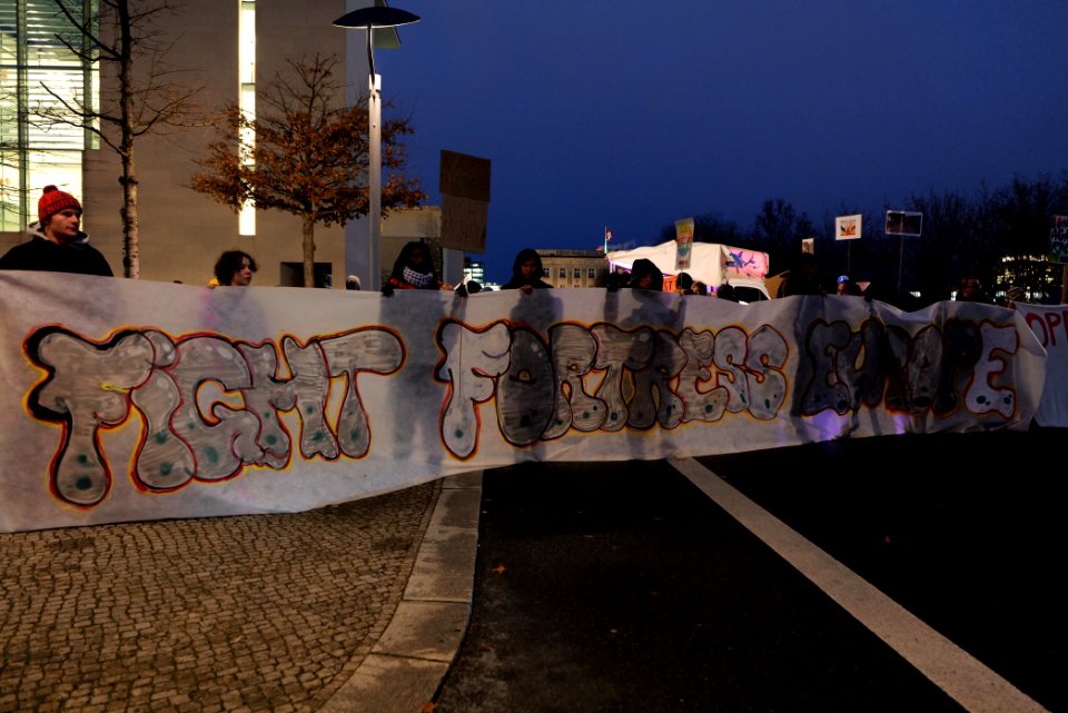 Open the borders demonstration Berlin 2020-03-03 15