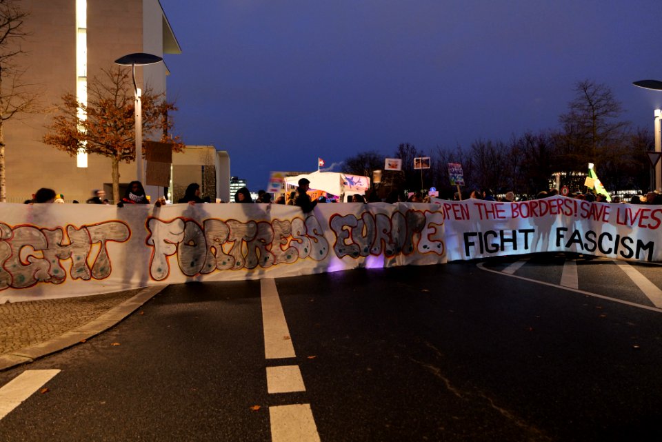 Open the borders demonstration Berlin 2020-03-03 18