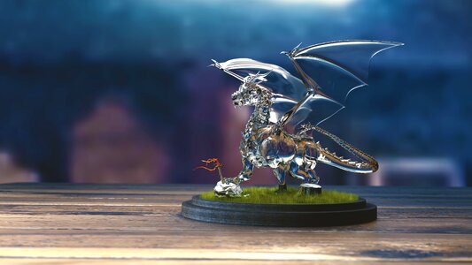 Blue glass blue dragon blue glasses