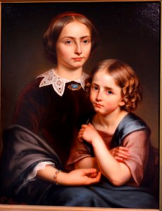 Ophelie and Flore Van Diest, sisters, by Pierre Joseph Steger, c. 1855 - Museum M - Leuven, Belgium - DSC05257