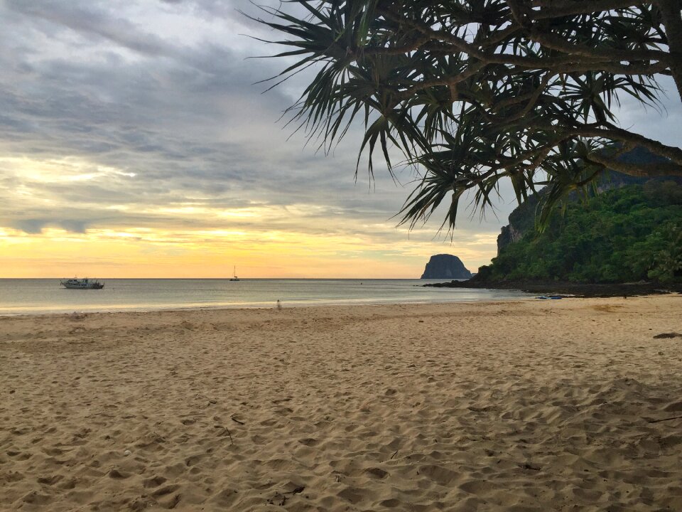 Sea beach sunset sky photo