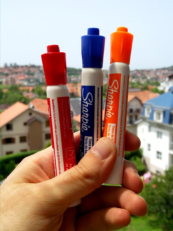 Pens markers colorful