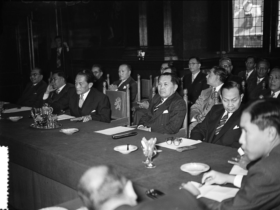 Opening Unie Conferentie in Binnenhof, Nederlandse delegatie, Bestanddeelnr 906-5556