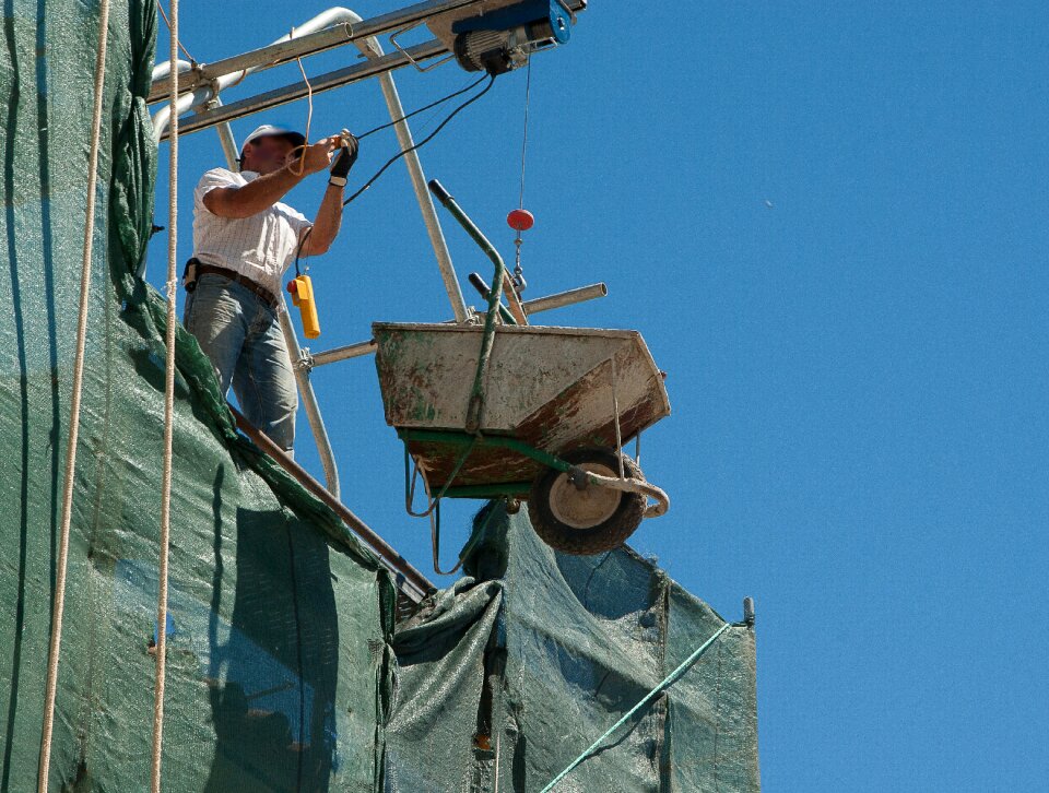 Scaffolding worker construction site