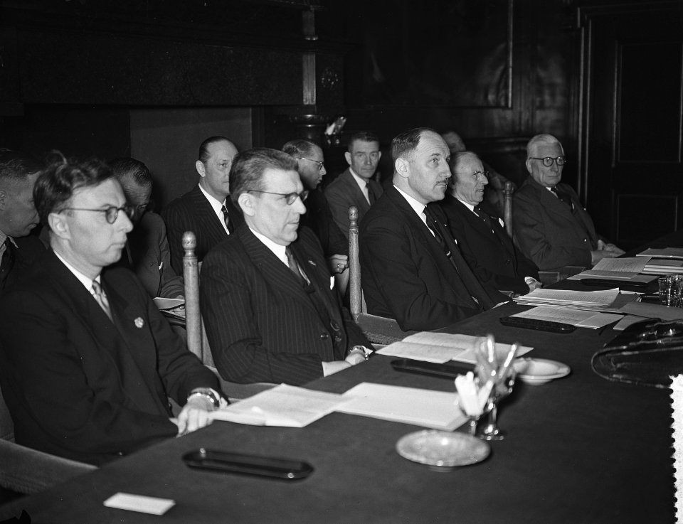 Opening Unie Conferentie in Binnenhof, Nederlandse delegatie, Bestanddeelnr 906-5554