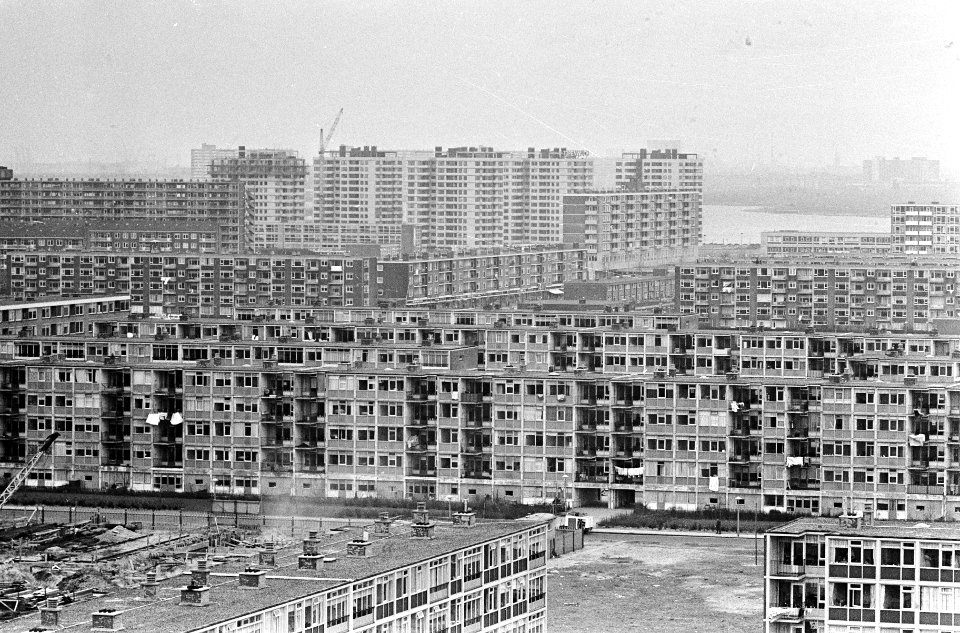 Opdracht Vaderland, nieuwbouw flats, groot overzicht Osdorp, Bestanddeelnr 920-0384