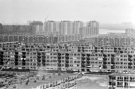 Opdracht Vaderland, nieuwbouw flats, groot overzicht Osdorp, Bestanddeelnr 920-0384