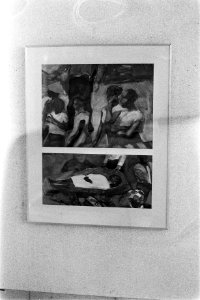 Opdracht Volkskrant schilderijen van Hollandse aquarellistenkring in Stedelijk , Bestanddeelnr 924-9932