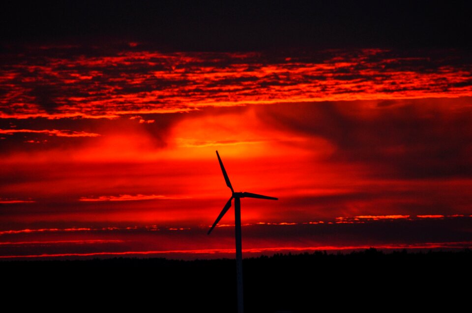 Sky clouds windmill