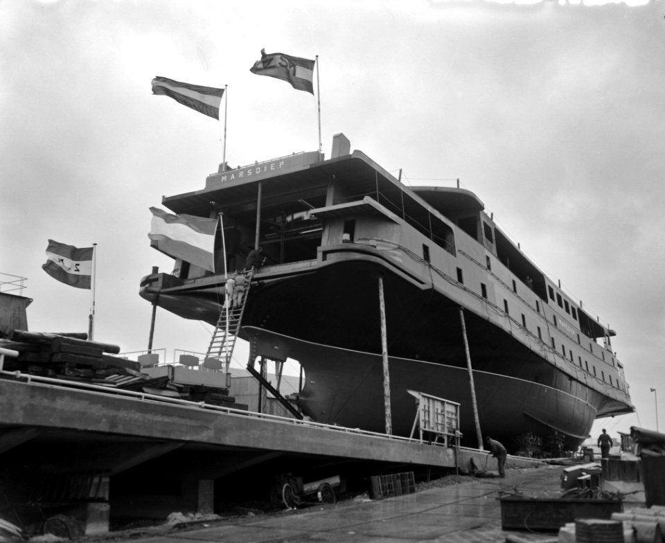 Opdracht Zaanlandse tewaterlating veerboot Marsdiep te Zaandam, Bestanddeelnr 915-1458